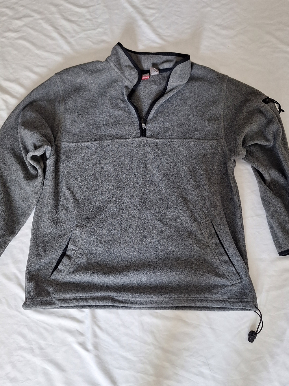 Prospirit Vintage Gray Fleece 1/4 Zip Pullover With Side Pocket Mens L